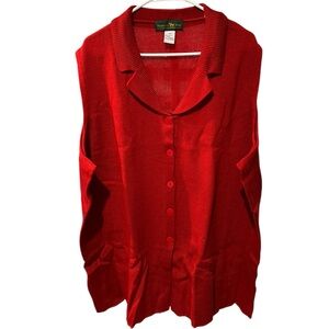 Hunter’s Run Red Button Front Sweater Vest Size 3X Old New Stock